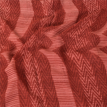 Sanskriti Vintage Sarees Dusty Pink Pure Georgette Print Sari 5+yd Craft Sustainable Fabric