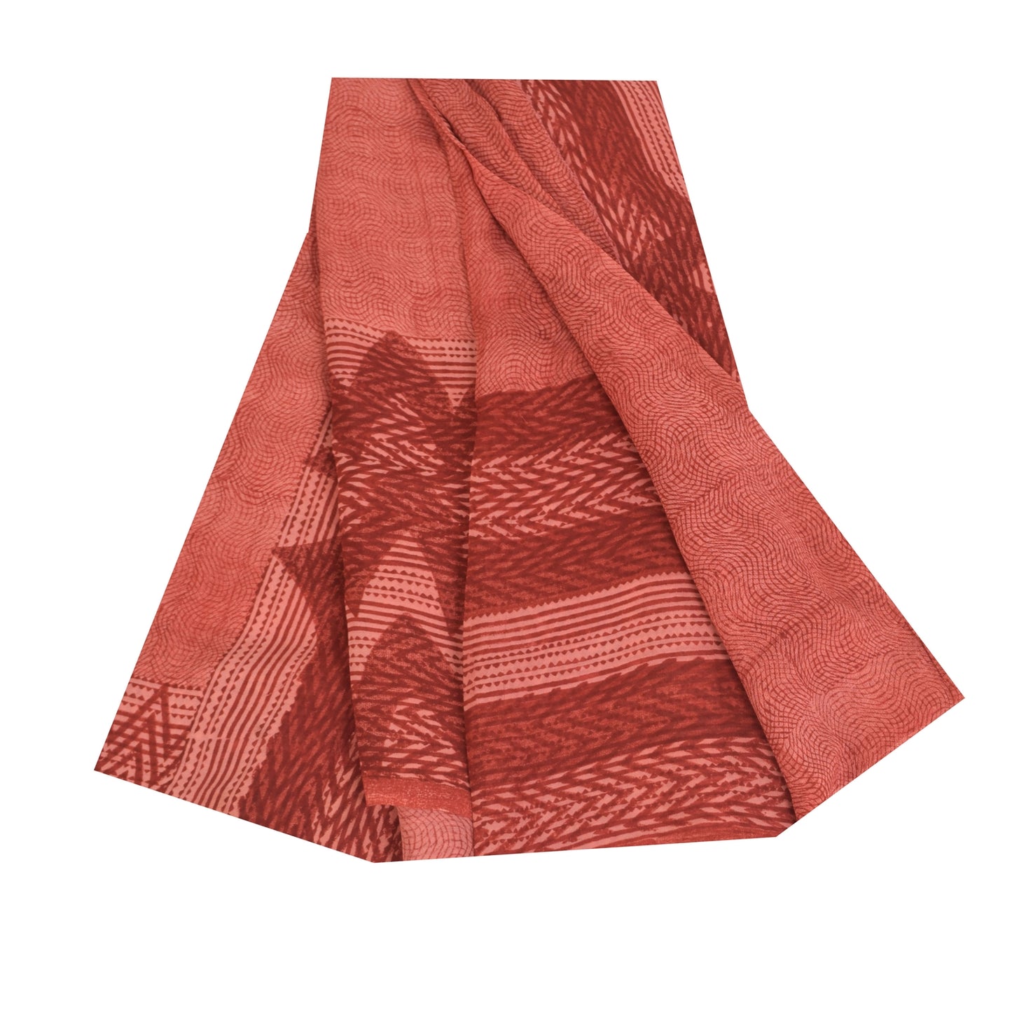 Sanskriti Vintage Sarees Dusty Pink Pure Georgette Print Sari 5+yd Craft Sustainable Fabric