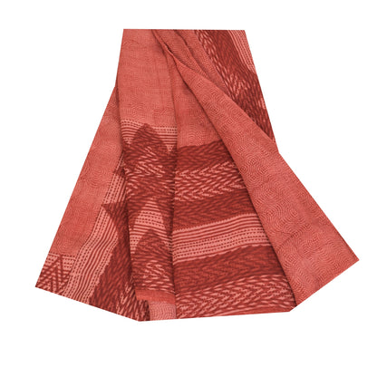 Sanskriti Vintage Sarees Dusty Pink Pure Georgette Print Sari 5+yd Craft Sustainable Fabric