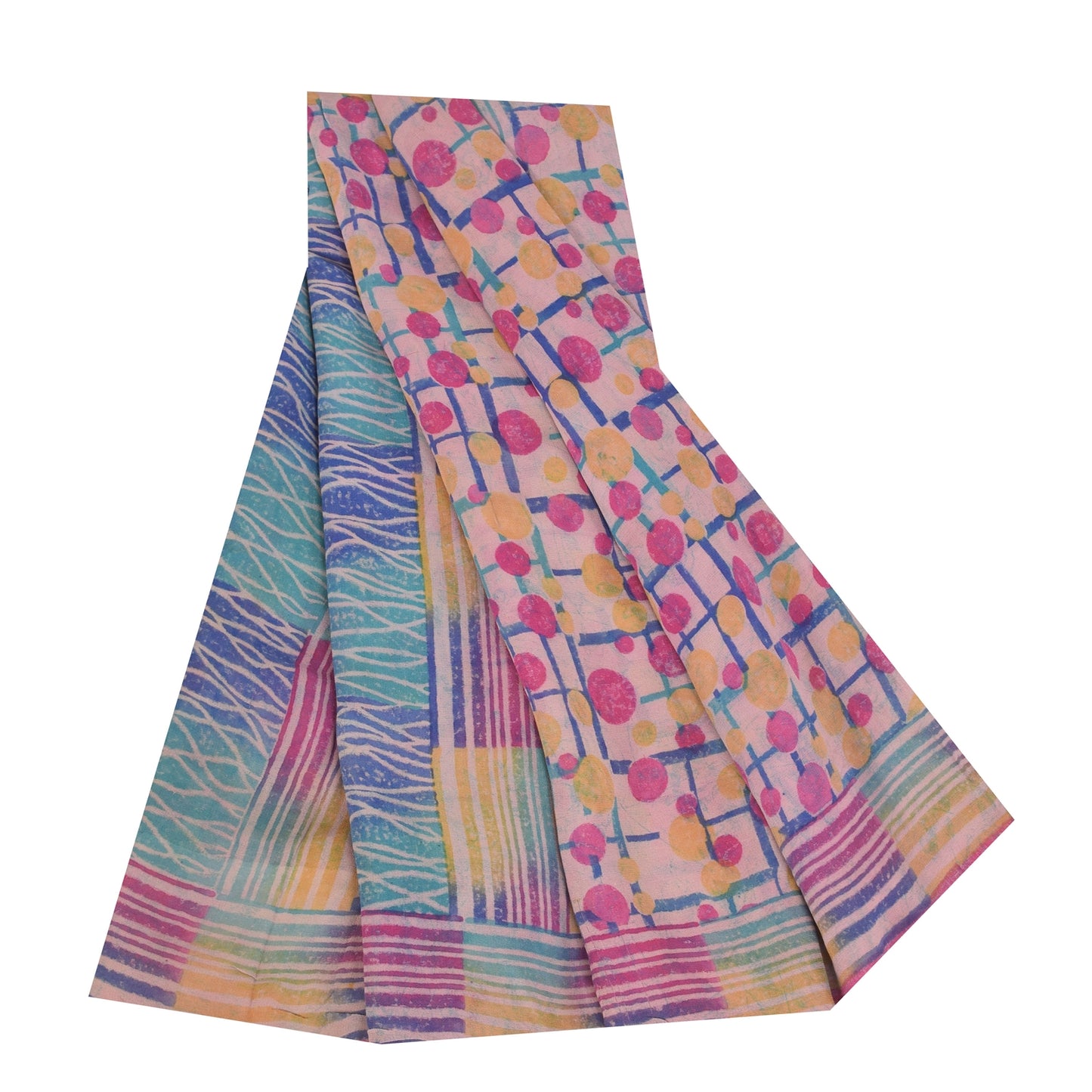 Sanskriti Vintage Sarees Pink Pure Georgette Silk Printed Sari 5+yd Craft Sustainable Fabric