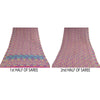 Sanskriti Vintage Sarees Pink Pure Georgette Silk Printed Sari 5+yd Craft Sustainable Fabric