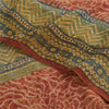 Sanskriti Vintage Sarees Red Pure Georgette Silk Printed Sari 5+yd Craft Sustainable Fabric