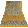 Sanskriti Vintage Sarees Ivory Pure Georgette Silk Print Sari 5+yd Craft Sustainable Fabric