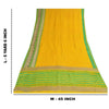Sanskriti Vintage Sarees Yellow Pure Georgette Silk Print Sari 5+yd Craft Sustainable Fabric