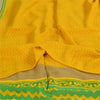 Sanskriti Vintage Sarees Yellow Pure Georgette Silk Print Sari 5+yd Craft Sustainable Fabric