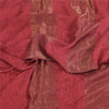 Sanskriti Vintage Sarees Dusty Red Woven Pure Georgette Sari 5+yd Craft Sustainable Fabric