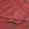 Sanskriti Vintage Sarees Dusty Red Woven Pure Georgette Sari 5+yd Craft Sustainable Fabric