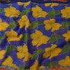 Sanskriti Vintage Sarees Blue/Orange Pure Georgette Printed Sari 5+yd Sustainable Fabric