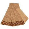 Sanskriti Vintage Sarees Cream Pure Georgette Woven Print Sari 6yd Craft Sustainable Fabric