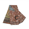 Sanskriti Vintage Brown Sarees Pure Georgette Silk Printed Sari Craft Fabric