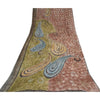 Sanskriti Vintage Brown Sarees Pure Georgette Silk Printed Sari Craft Fabric