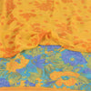 Sanskriti Vintage Sarees Yellow Pure Georgette Silk Print Sari 5+yd Craft Sustainable Fabric