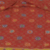 Sanskriti Vintage Sarees Red Pure Georgette Hand Beaded Printed Sari Sustainable Fabric