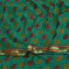 Sanskriti Vintage Sarees Green Embroidered Woven Pure Georgette Sari 5+yd Fabric