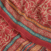 Sanskriti Vintage Sarees Blush Pink Pure Georgette Print Sari 6yd Craft Sustainable Fabric
