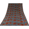 Sanskriti Vintage Sarees Gray Pure Georgette Silk Printed Sari 5+yd Craft Sustainable Fabric