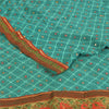 Sanskriti Vintage Sarees Blue Pure Georgette Embroidered Print Sari 5+yd Fabric