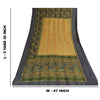 Sanskriti Vintage Sarees Yellow/Purple Pure Georgette Woven Print Sari Sustainable Fabric