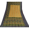 Sanskriti Vintage Sarees Yellow/Purple Pure Georgette Woven Print Sari Sustainable Fabric