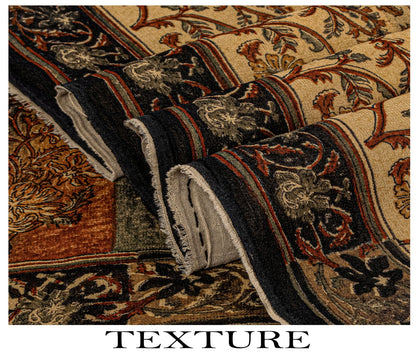 Sanskriti Vintage Saree Beige Pure Georgette Kalamkari Block Printed Sari 5+Yd