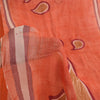 Sanskriti Vintage Sarees Peach Pure Georgette Silk Print Sari 6yd Craft Sustainable Fabric