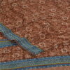 Sanskriti Vintage Sarees Brown Pure Georgette Silk Print Sari 5+yd Craft Sustainable Fabric