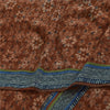 Sanskriti Vintage Sarees Brown Pure Georgette Silk Print Sari 5+yd Craft Sustainable Fabric