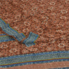 Sanskriti Vintage Sarees Brown Pure Georgette Silk Print Sari 5+yd Craft Sustainable Fabric