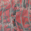 Sanskriti Vintage Sarees Pink/Gray Pure Georgette Printed Sari 5+yd Craft Sustainable Fabric