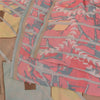 Sanskriti Vintage Sarees Pink/Gray Pure Georgette Printed Sari 5+yd Craft Sustainable Fabric