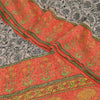 Sanskriti Vintage Sarees Black Pure Georgette Silk Print Sari 5+yd Craft Sustainable Fabric