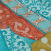 Sanskriti Vintage Sarees Blue Pure Georgette Silk Printed Sari 5+yd Craft Sustainable Fabric
