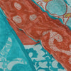 Sanskriti Vintage Sarees Blue Pure Georgette Silk Printed Sari 5+yd Craft Sustainable Fabric