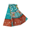 Sanskriti Vintage Sarees Blue Pure Georgette Silk Printed Sari 5+yd Craft Sustainable Fabric