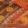 Sanskriti Vintage Sarees Orange/Brown Pure Georgette Printed Sari 5+yd Sustainable Fabric