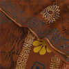 Sanskriti Vintage Sarees Orange/Brown Pure Georgette Printed Sari 5+yd Sustainable Fabric