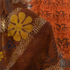 Sanskriti Vintage Sarees Orange/Brown Pure Georgette Printed Sari 5+yd Sustainable Fabric