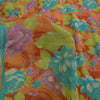 Sanskriti Vintage Sarees Multi Pure Georgette Silk Print Sari 5+yd Craft Sustainable Fabric