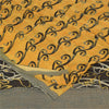 Sanskriti Vintage Sarees Yellow Pure Georgette Silk Print Sari 5+yd Craft Sustainable Fabric