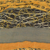 Sanskriti Vintage Sarees Yellow Pure Georgette Silk Print Sari 5+yd Craft Sustainable Fabric