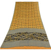 Sanskriti Vintage Sarees Yellow Pure Georgette Silk Print Sari 5+yd Craft Sustainable Fabric
