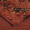 Sanskriti Vintage Sarees Dark Red Pure Georgette Printed Sari 5+yd Craft Sustainable Fabric