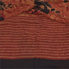 Sanskriti Vintage Sarees Dark Red Pure Georgette Printed Sari 5+yd Craft Sustainable Fabric