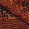 Sanskriti Vintage Sarees Dark Red Pure Georgette Printed Sari 5+yd Craft Sustainable Fabric