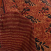 Sanskriti Vintage Sarees Dark Red Pure Georgette Printed Sari 5+yd Craft Sustainable Fabric