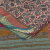 Sanskriti Vintage Sari 100% Pure Georgette Silk Saree Ivory Floral Print 5+Yd Craft Fabric Bohemian Fabric For Dressmaking,Craft Supplies