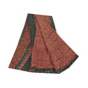 Sanskriti Vintage Sarees Red Pure Georgette Silk Printed Sari 6yd Craft Sustainable Fabric