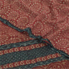 Sanskriti Vintage Sarees Red Pure Georgette Silk Printed Sari 6yd Craft Sustainable Fabric