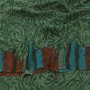 Sanskriti Vintage Sarees Green Pure Georgette Silk Print Sari 5+yd Craft Sustainable Fabric