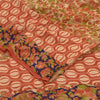Sanskriti Vintage Sarees Dark Peach Pure Georgette Silk Print Sari Craft Sustainable Fabric